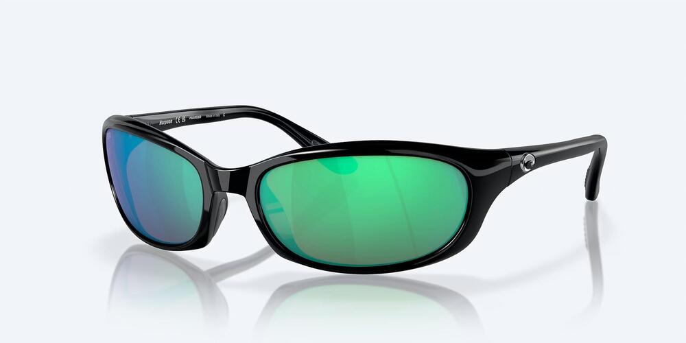 NEW COSTA DEL MAR unisex - may 580g sunglasses in shiny black frame green mirror